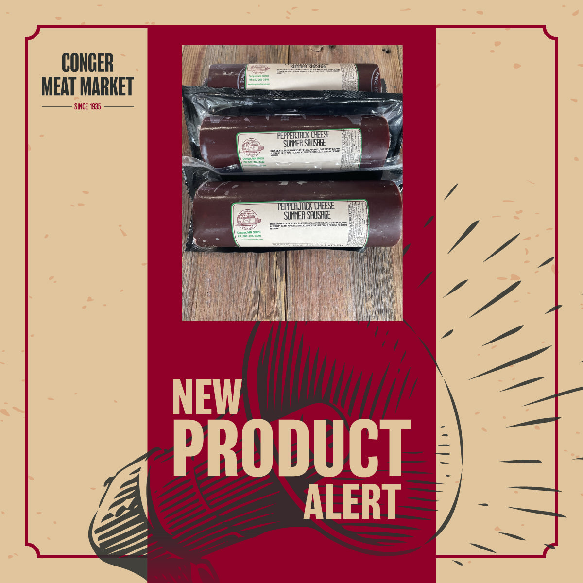 Summer Sausage from Conger Meat Market | Farm to Fork | Locally Raised | Conger, MN