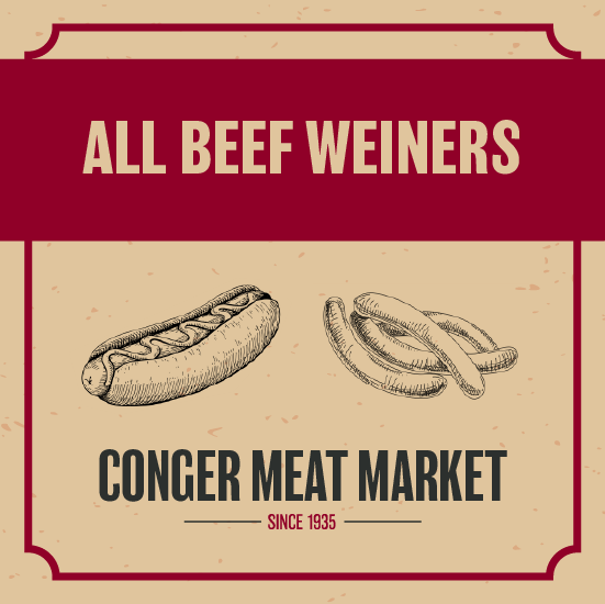 All Beef Weiners from Conger Market | Farm to Fork | Locally Raised | Conger, MN