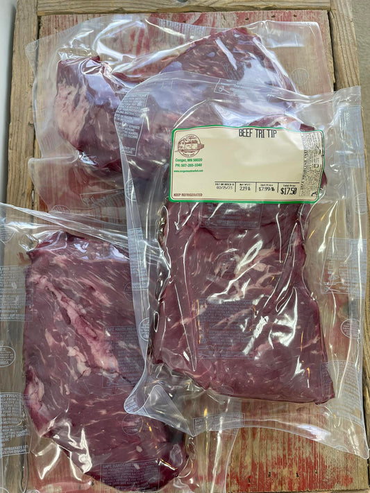 2 LB USDA Choice Beef Tri Tip Steak from Conger Meat Market | Farm to Fork | Locally Raised | Conger, MN
